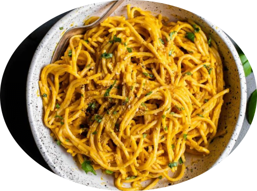 BioVitz Recipes Creamy Kabocha Squash and Roasted Red Pepper Pasta - BioVitz Care LLC
